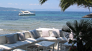 View from Inn on the beach in Aegina town.