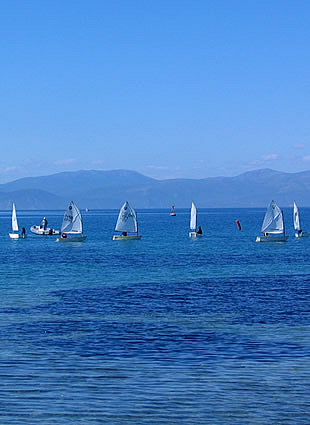 Optimists in the waters around Aegina island