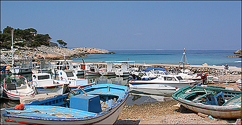 The little harbour of Aponissos on Agistri