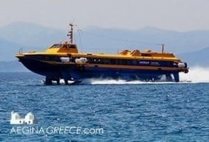 The Aegean Flying Dolphin that is arriving on Aegina