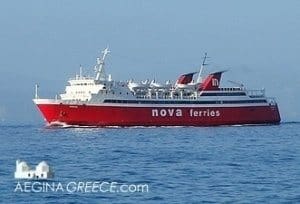 The Nova Ferries Ferry heading towards Aegina island