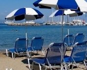 Panagitsa beach in front of Babis restaurant in Aegina town