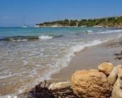 The Kolona beach on Aegina island in Greece
