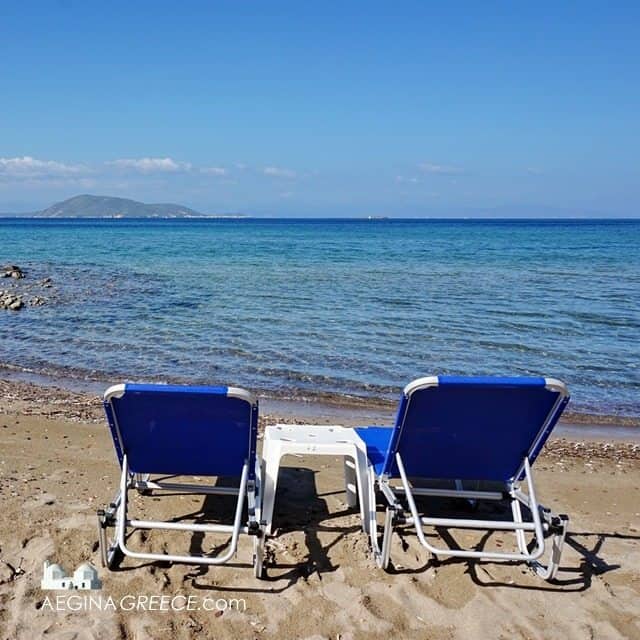 Sunbeds on Marathonas A Beach