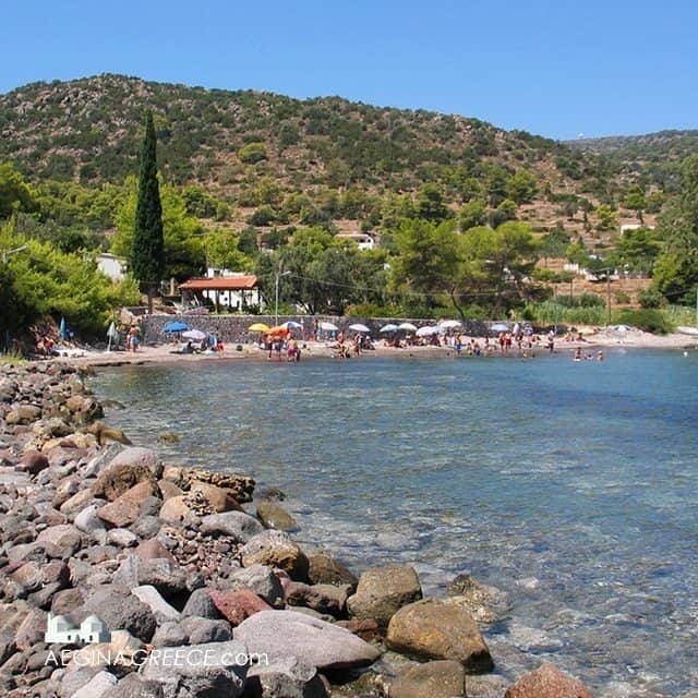 Portes beach quiet beach on Aegina