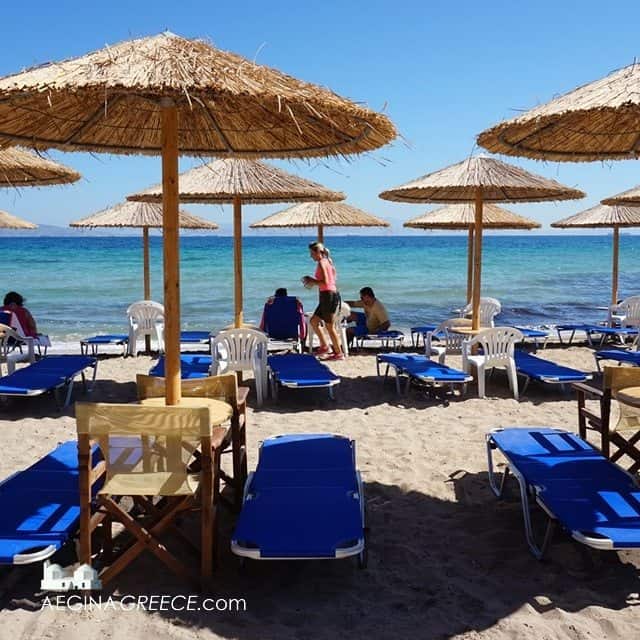 The beach at Vagia on Aegina island