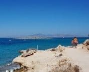 The quiet Vagia Tourlos beach area on Aegina island